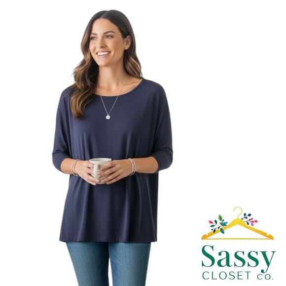 Columbia Tops - Columbia Blue Scoop Front V‑Back Top Soft Stretch Size XL Excellent